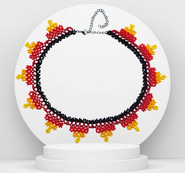 Colier Flăcări stil huichol