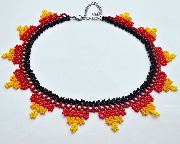Colier Flăcări stil huichol