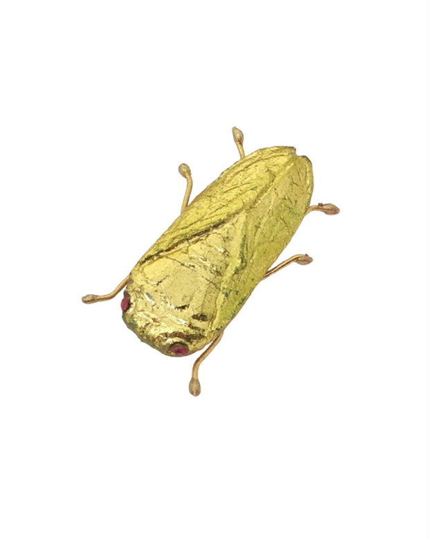 BROȘĂ CICADĂ AURIE Accesoriu Elegant și Simbol al Transformării