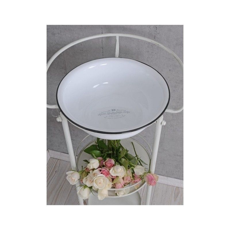 Set lavoar din metal masiv alb antichizat