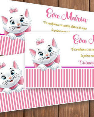 Plicuri bani botez fetițe -baby Pisicuța Marie