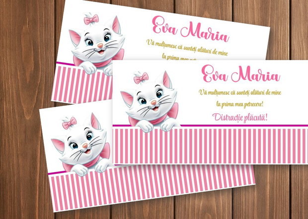 Plicuri bani botez fetițe -baby Pisicuța Marie