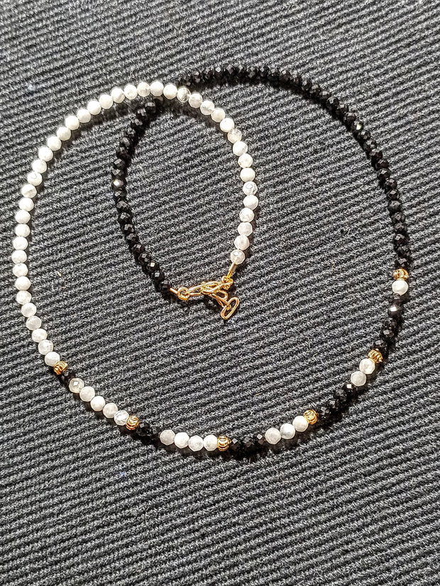 Rezervat. Colier vermeil piatra lunii spinel gradient minimalist boho chic trendy