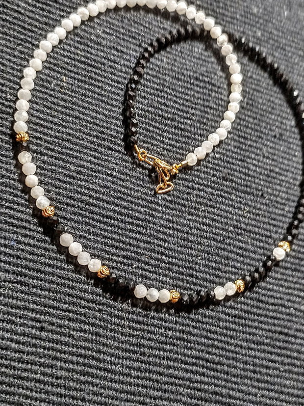Rezervat. Colier vermeil piatra lunii spinel gradient minimalist boho chic trendy