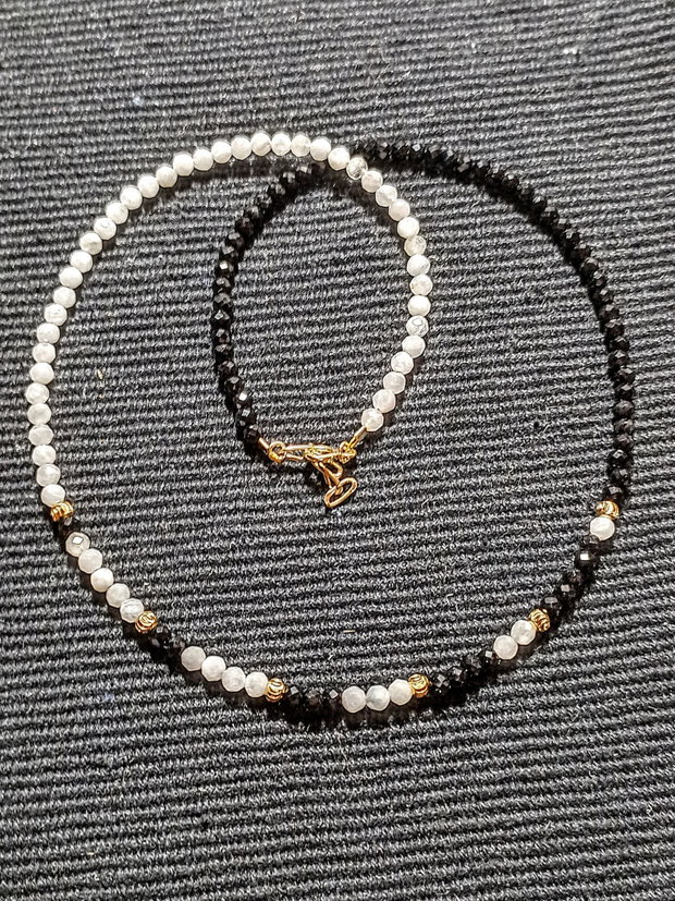 Rezervat. Colier vermeil piatra lunii spinel gradient minimalist boho chic trendy