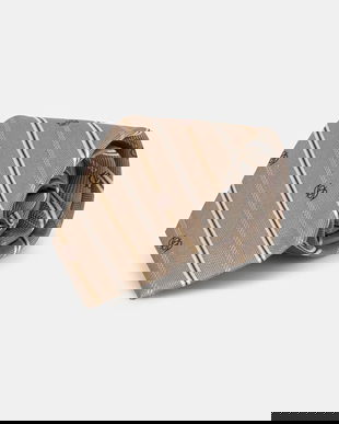 Drôle de Monsieur cravată de mătase La Cravate Rayure Monogramme