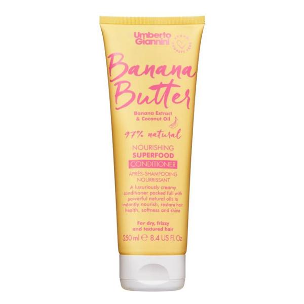 Balsam Hranitor pentru Par Uscat, Frizzy si Texturat - Umberto Giannini Banana Butter Nourishing Superfood Conditioner, 250 ml