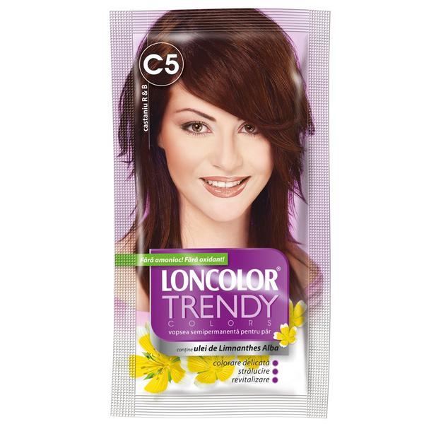 SHORT LIFE - Vopsea Semipermanenta Loncolor Trendy Colors, nuanta C5 castaniu R &amp; B, 2x 25 ml