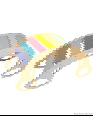 Set leagan Montessori din lemn PRO 5 in 1 cu tabla 2 in 1 &ndash; Multicolor