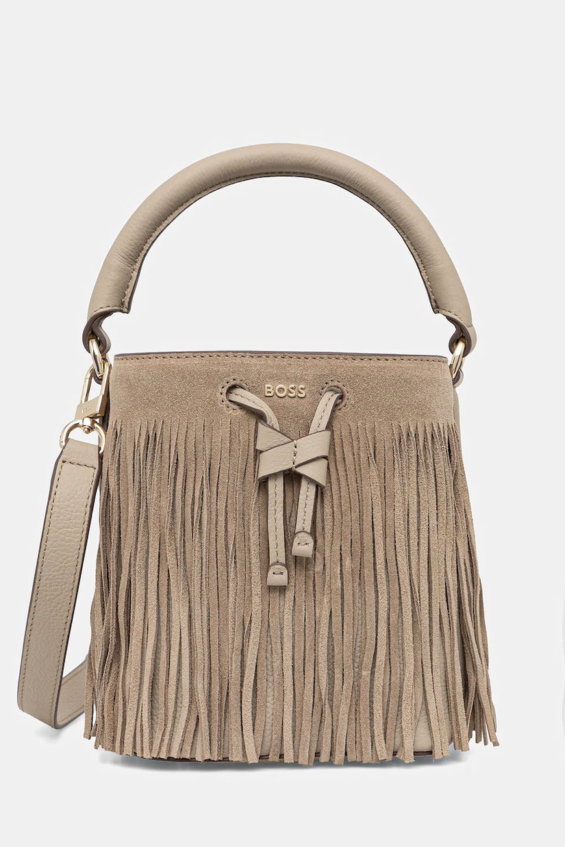 BOSS poșetă de piele Lenah S Bucket FR