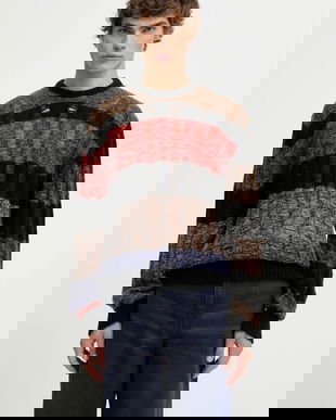 Aries pulover din amestec de mohair Mohair Cable