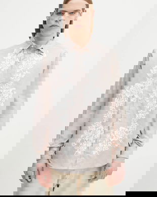 Aries cămașă din bumbac Lace Overprinted Poplin Shirt