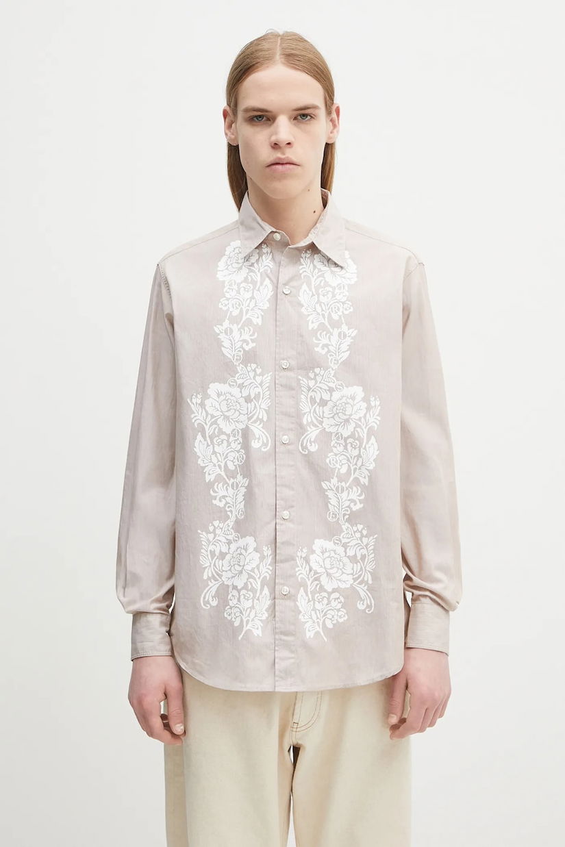 Aries cămașă din bumbac Lace Overprinted Poplin Shirt