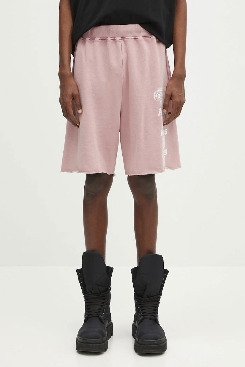 Aries pantaloni scurți din bumbac Aged Ancient Column Sweatshort