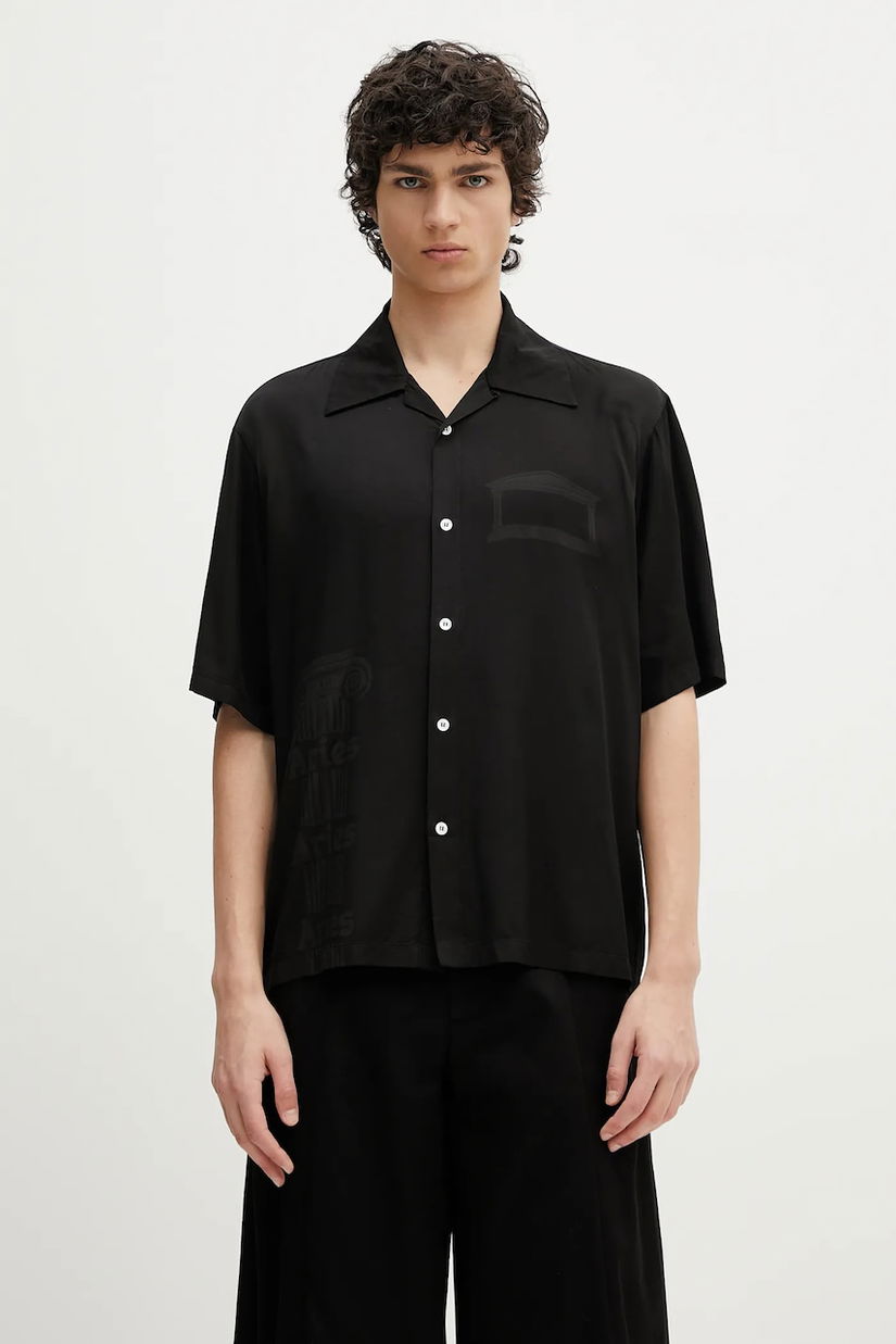 Aries cămașă Ancient Column Satin Viscose Hawaiian Shirt