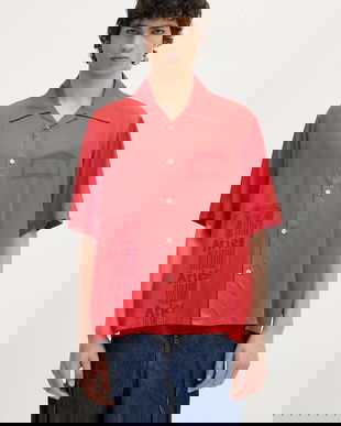 Aries cămașă Ancient Column Satin Viscose Hawaiian Shirt