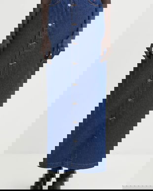 Fiorucci fustă jeans Open Front Embroidered Maxi Denim