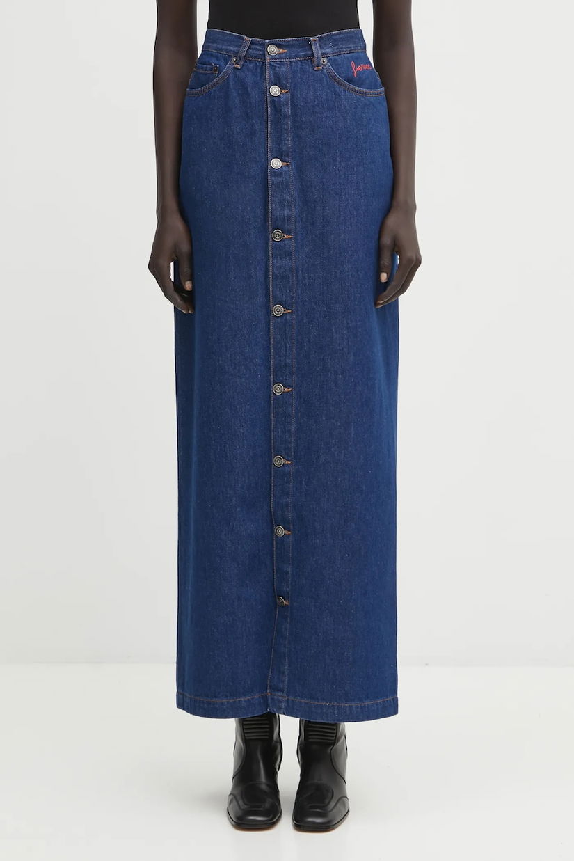 Fiorucci fustă jeans Open Front Embroidered Maxi Denim