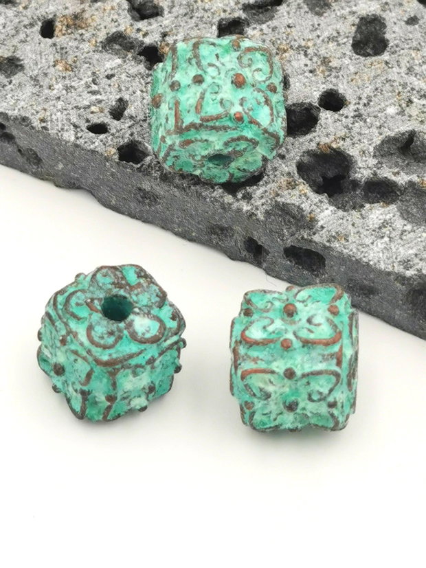 Margele cupru verdigris patina MZ6