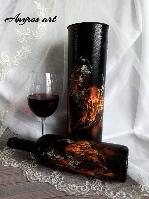 Cutie+sticla de vin-cadou pentru barbati