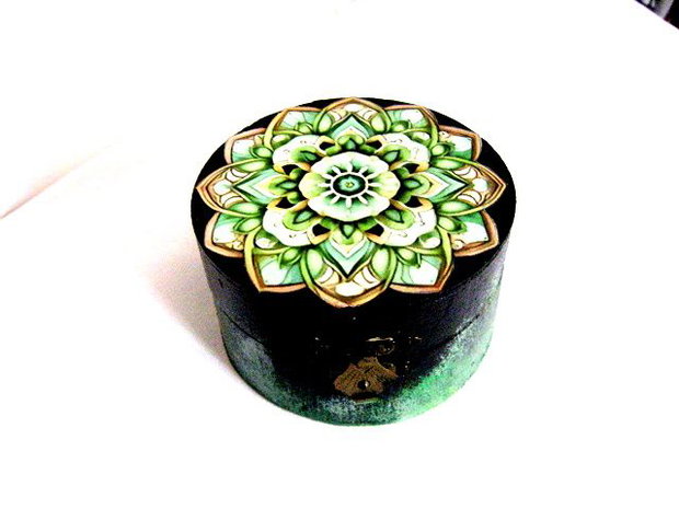 Cutie din lemn cu mandala 51134