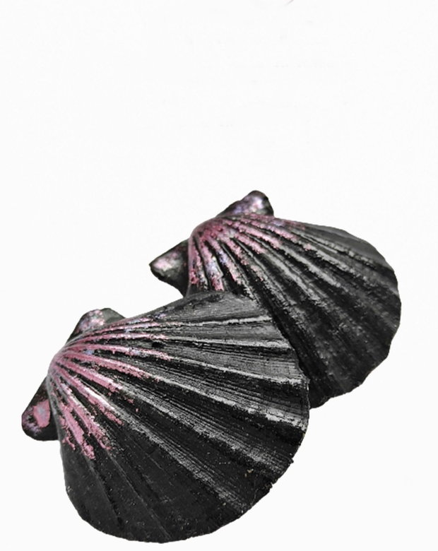 CERCEI SCOICI NEGRE - tija argint 925