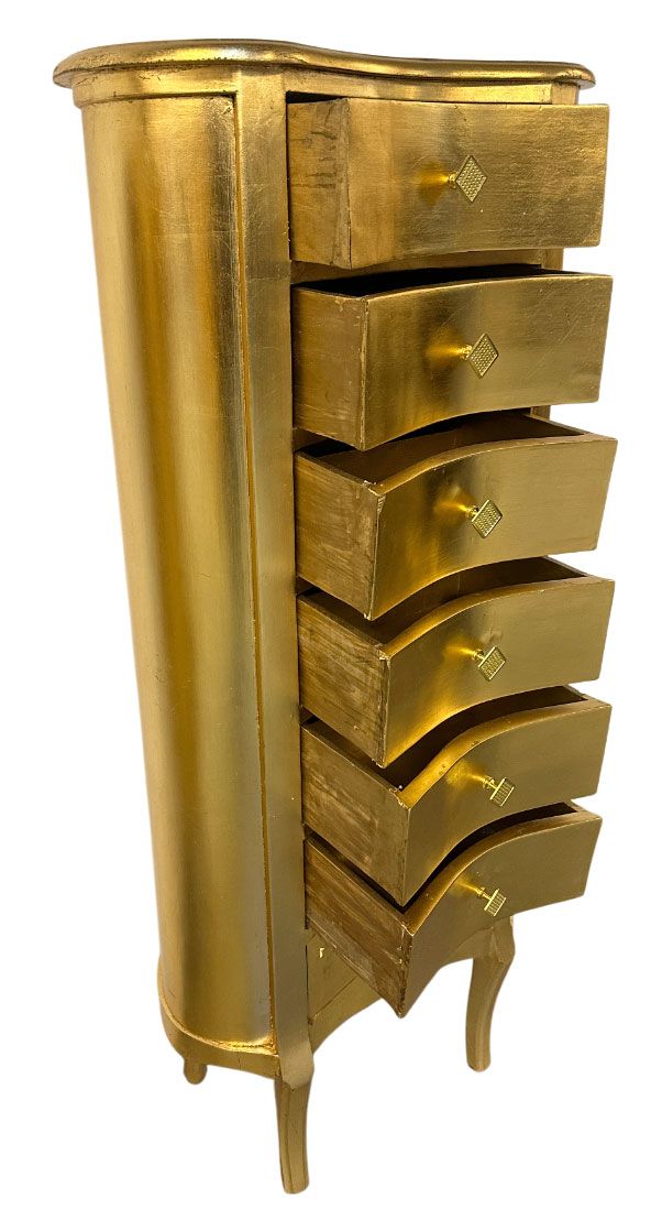 Comoda Rococo din lemn masiv auriu