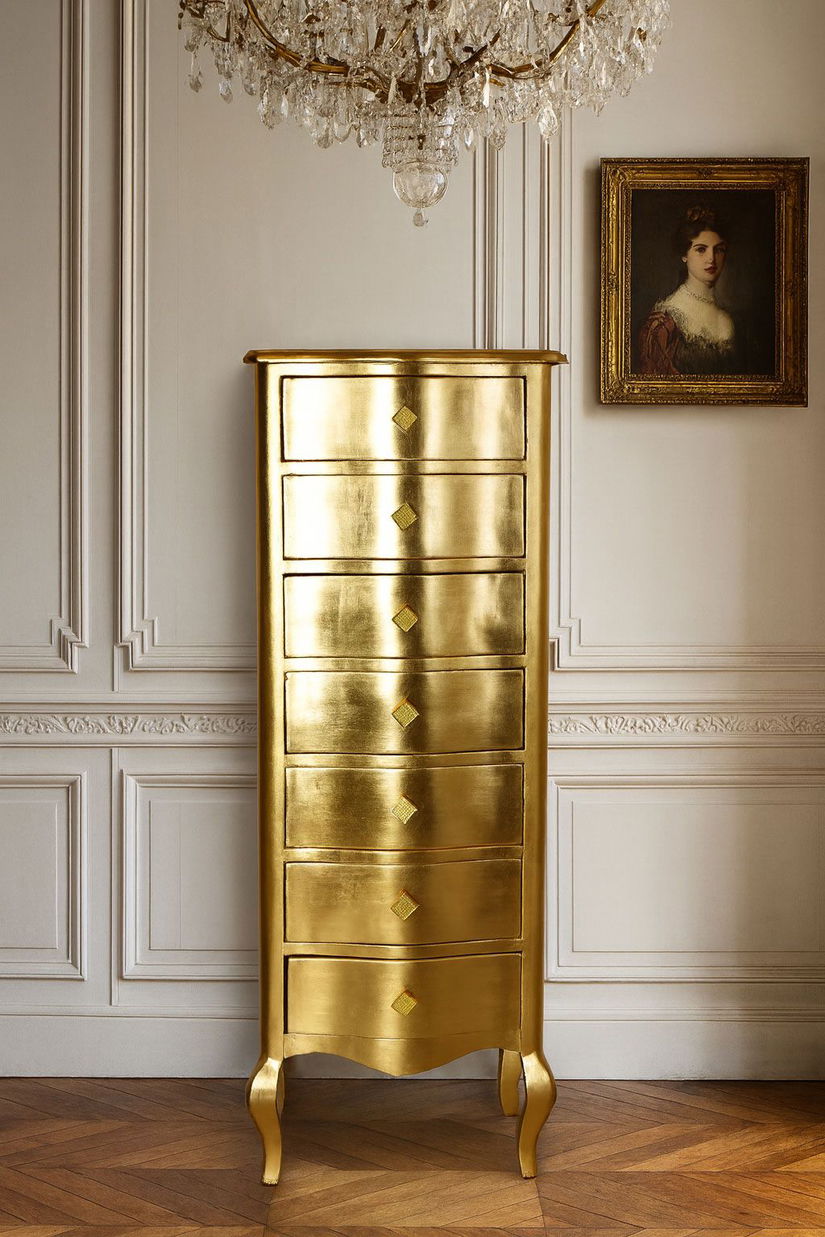 Comoda baroc din lemn masiv auriu