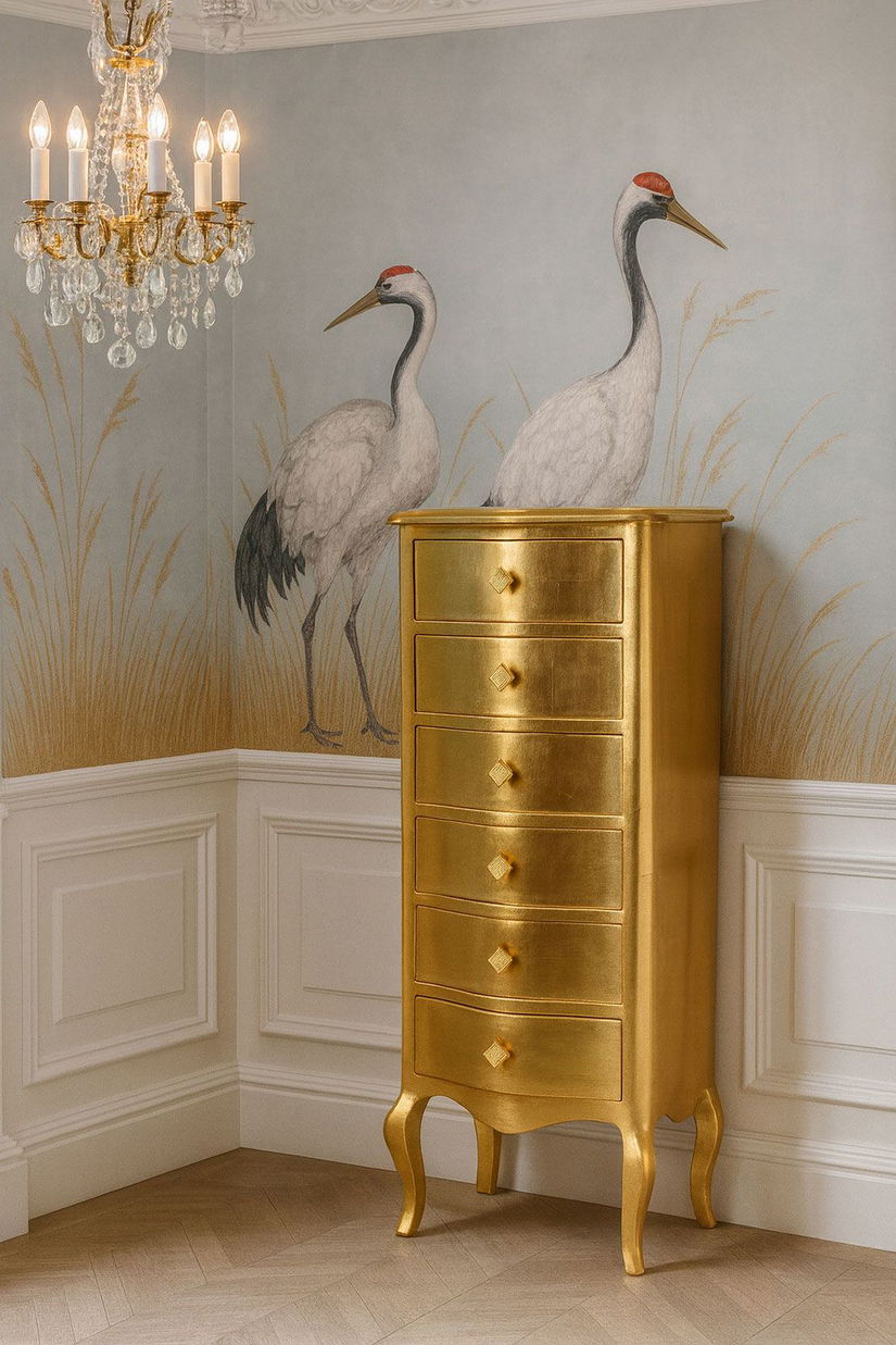 Comoda baroc din lemn masiv auriu