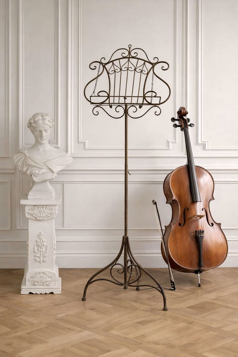 Suport partituri din fier forjat antik brown
