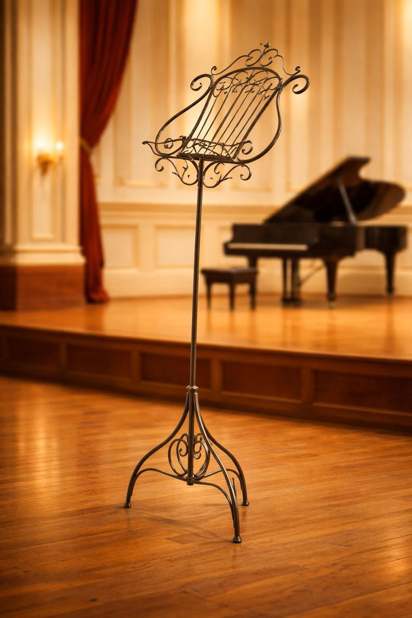 Suport partituri din fier forjat antik brown