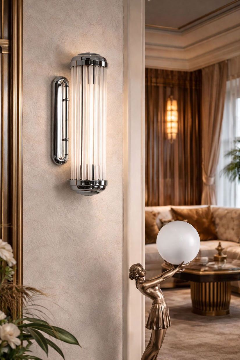 Lampa perete Art Deco argintie