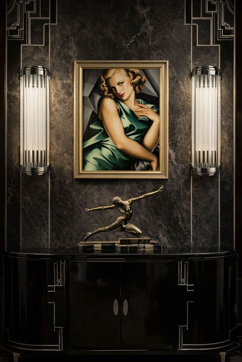 Lampa perete Art Deco argintie