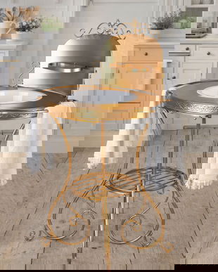 Set lavoar din metal auriu antichizat