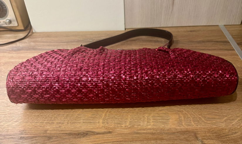 SUPERBA GEANTA VINTAGE COMBINATIE LAC SI IMPLETITURA NATURALA