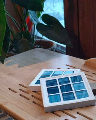 Set 2 bucati suport de cani/pahare, coasters, model mozaic
