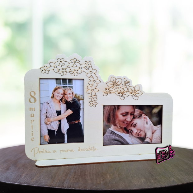 Rama foto de birou,2 poze,personalizat, 8martie