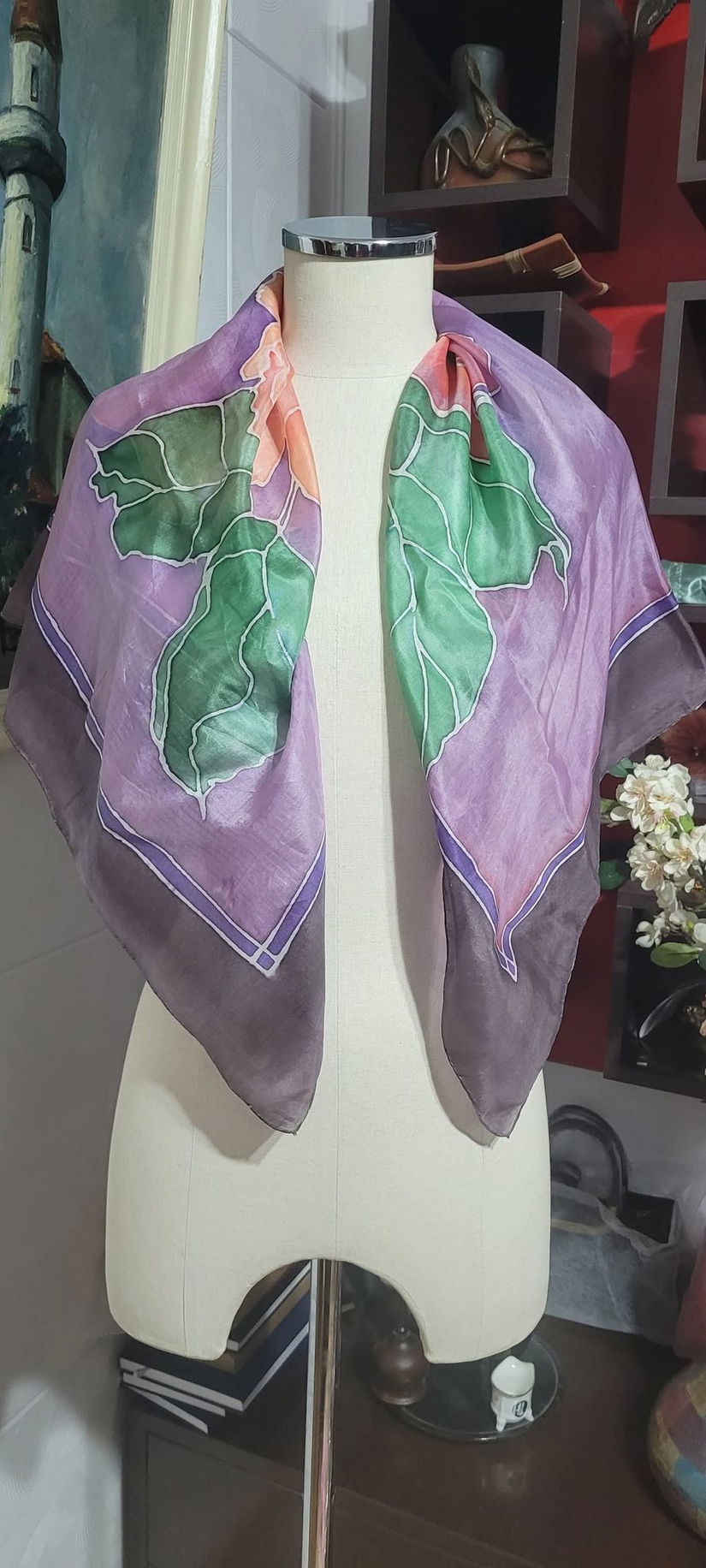 Diverse eșarfe mătase pictate cod 4