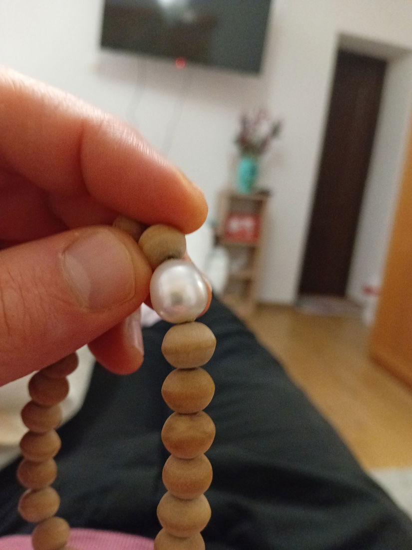 Bratara lemn cu perla