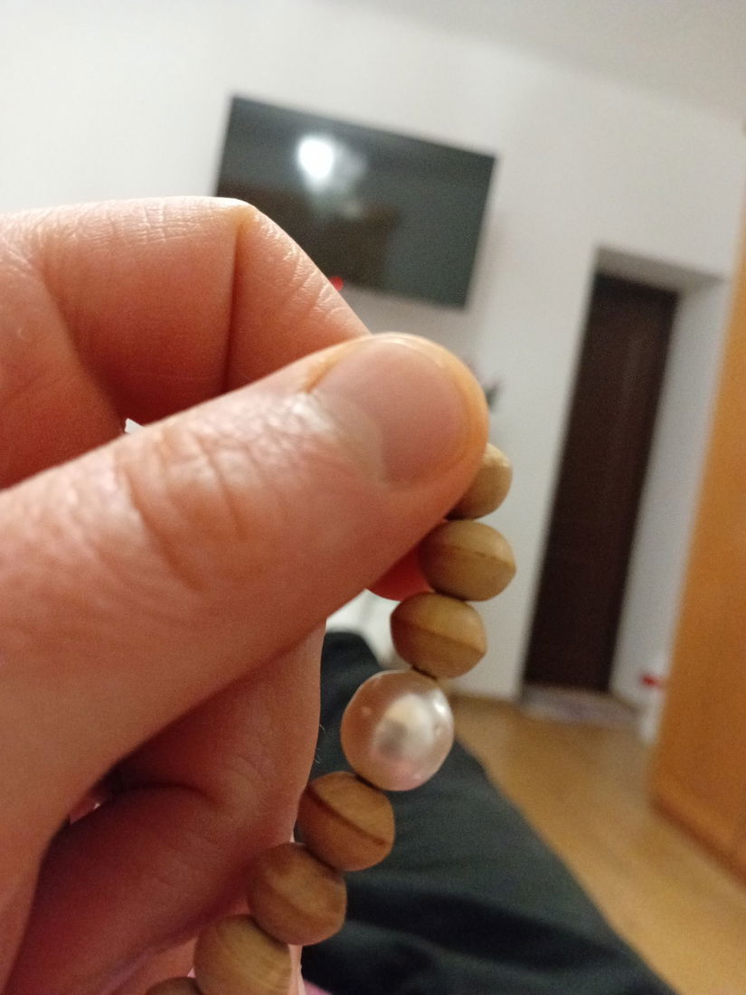 Bratara lemn cu perla