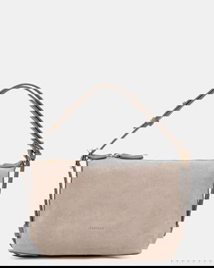 Marella geantă de mână din piele întoarsă MLAPUZZLE