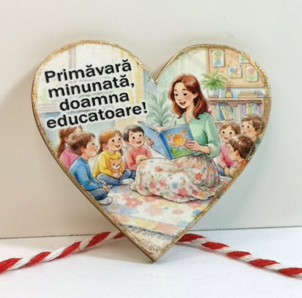 Martisor personalizat pentru educatoare/ invatatoare