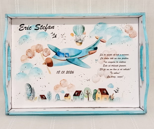 Tavita de mot baietel cu avion