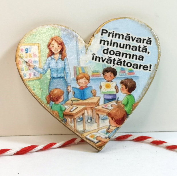 Martisor personalizat pentru invatatoare, educatoare