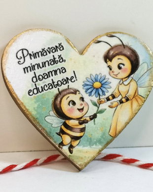 Martisor personalizat educatoare, invatatoare - clasa albinute