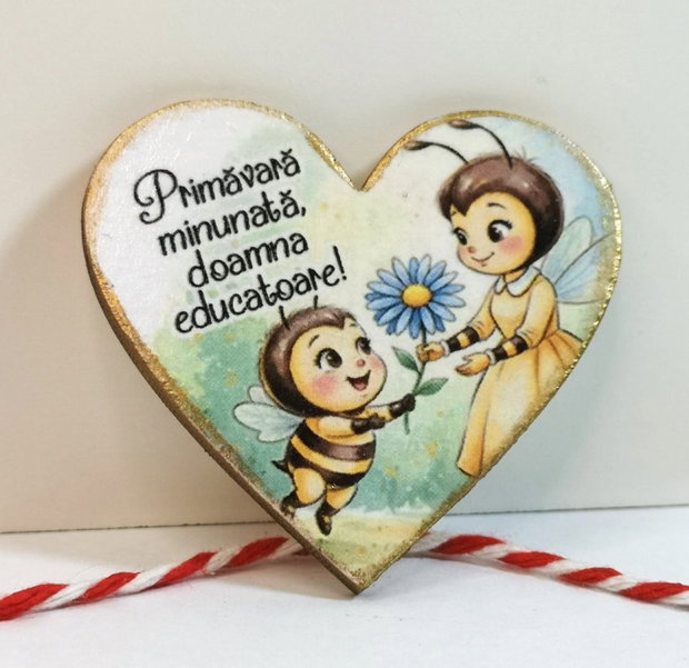 Martisor personalizat educatoare, invatatoare - clasa albinute