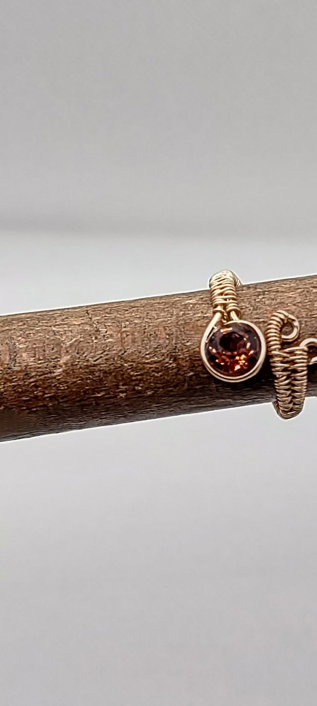 Inel unicat, inel din aur filat, inel reglabil, inel cu Swarovski
