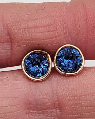 Cercei stud, cercei din aur filat de 14 k, cercei cu Swarovski