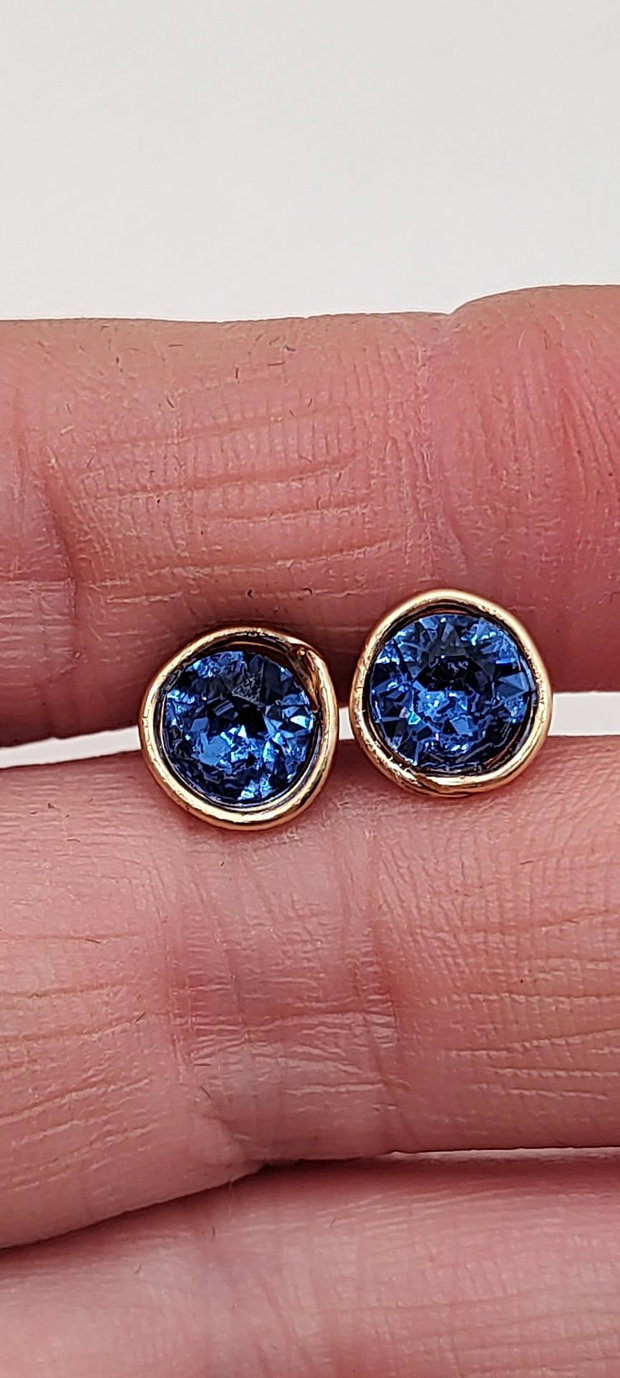 Cercei stud, cercei din aur filat de 14 k, cercei cu Swarovski