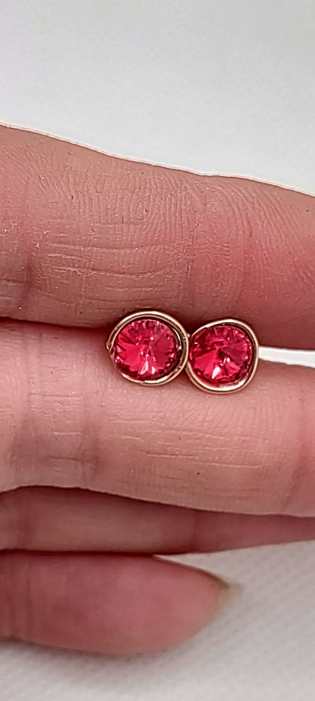 Cercei stud, cercei din aur filat de 14 k, cercei cu Swarovski